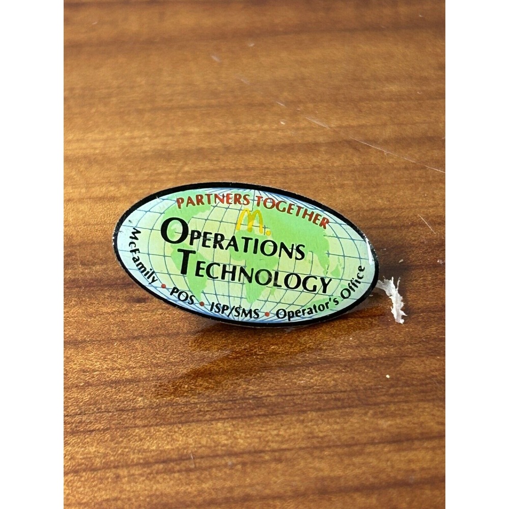 Vintage McDonald's Operations Technology Partners Together Enamel Lapel‎ Pin